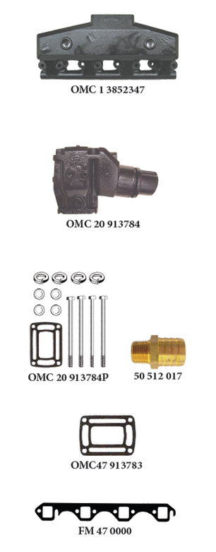 OMC (FORD) V8-5.0L and 5.8L COBRA All Models Carbureted CENTER RISER DIRECT REPLACEMENT
