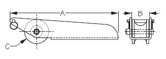 Sea Dog, Bow Roller, Stamped 304 Stainless Steel, 11" Length