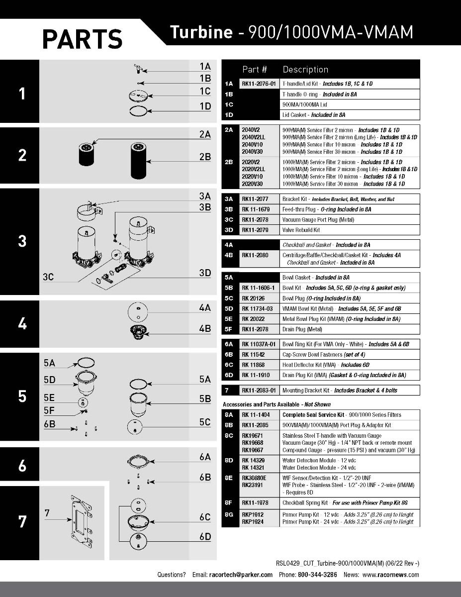 900VMA Marine Turbine Filter - w/ Heat Shield & Clear Bowl