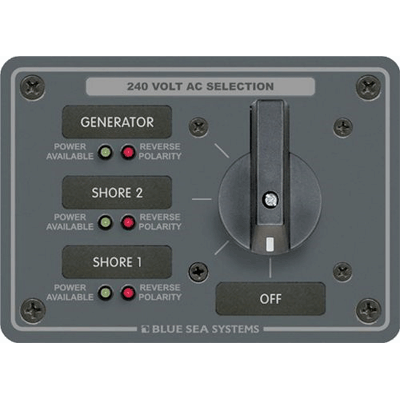 AC Rotary Switch Panel, 65 Amp, 3 Positions + OFF, 3 Pole