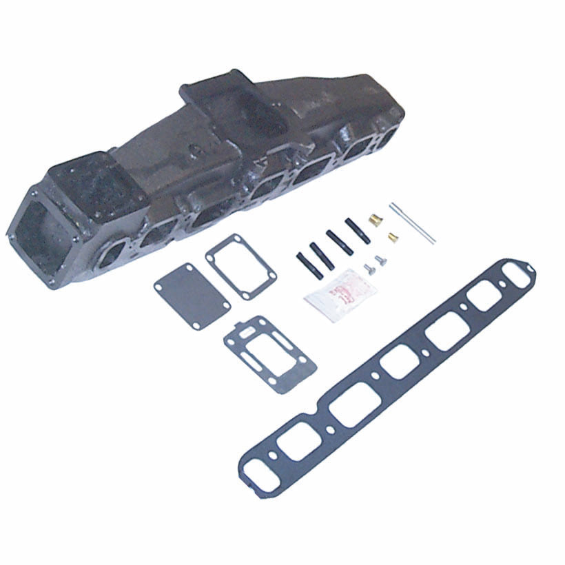 Direct replacement 165 hp Exhaust Manifold, w/ Mounting Package for Mercruiser Stern Drives