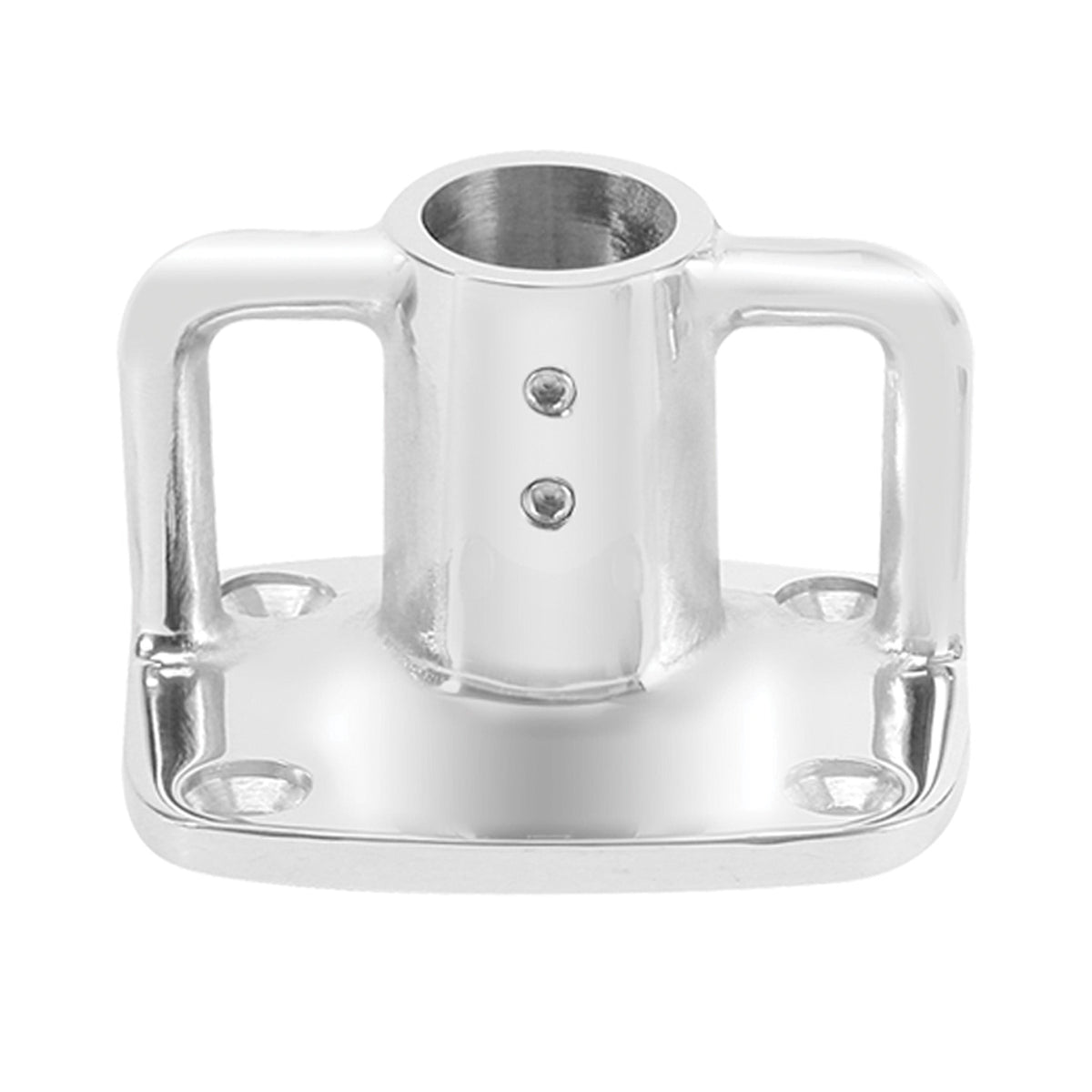 Handrail Base, Stainless Steel, 1" Diameter, 4° Angle, 2.86 x 3.5in. Base, 1.88in. Neck