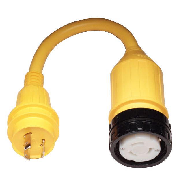 Pigtail Shore Power Adapter, 30A 125V Male to 50A 125V Female