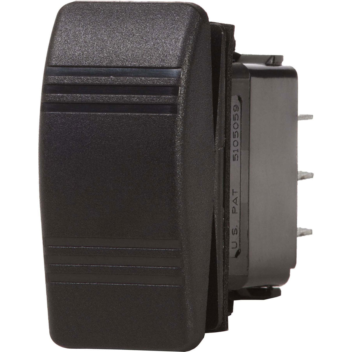 Contura Water Resistant DPST Switch, OFF-(ON), Black