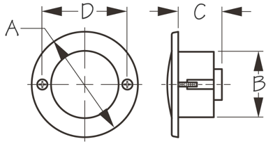 Sea-Dog, Transom, Stern Light, Round, Stainless