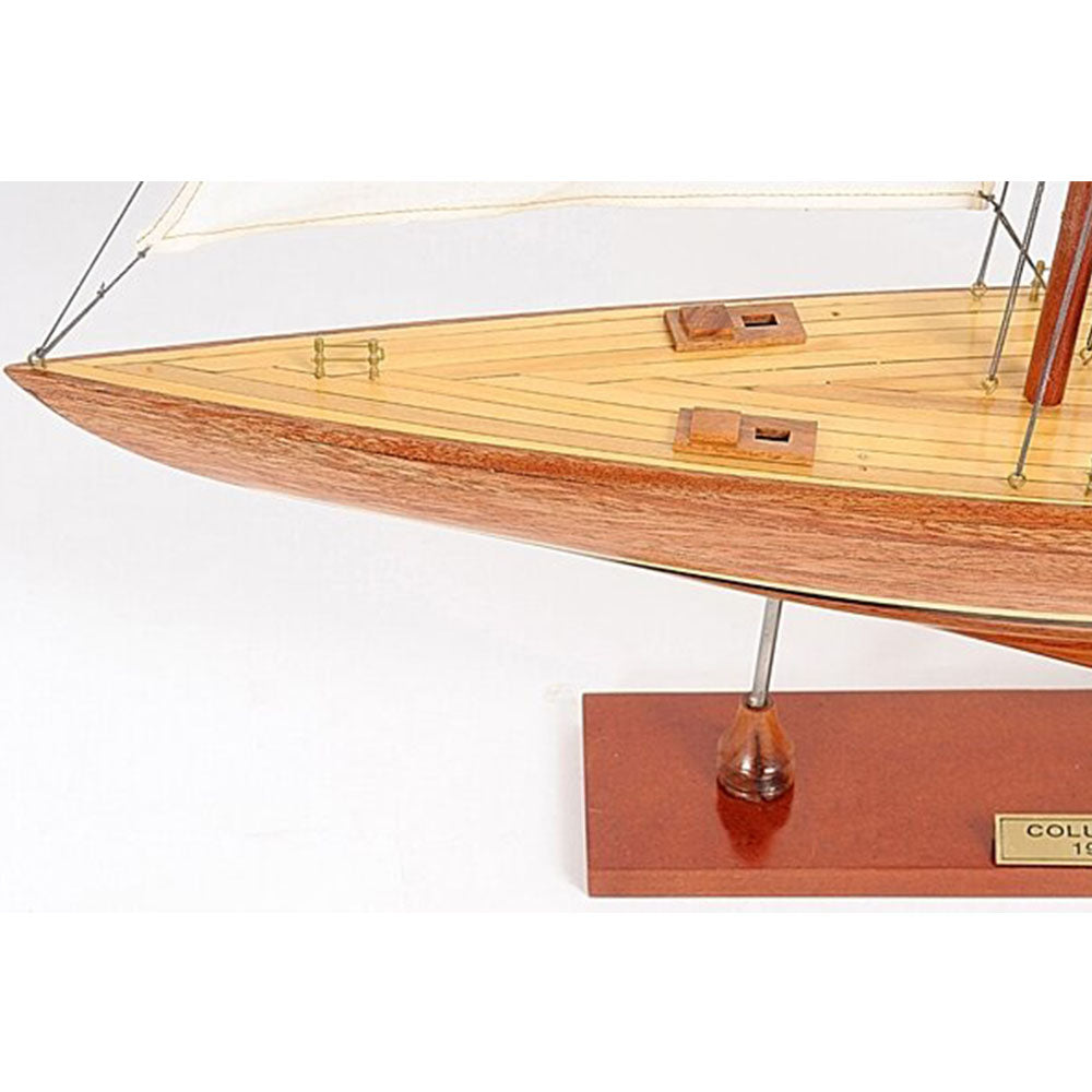Columbia Racing Yacht, 1958 America's Cup Defender - Wooden Model Sailboat, 24"L
