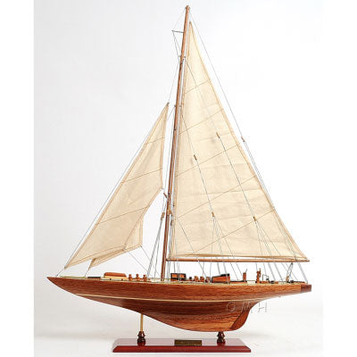 Endeavour Racing Yacht, 1934 America's Cup Challenger, Wooden Model Schooner, 24"L