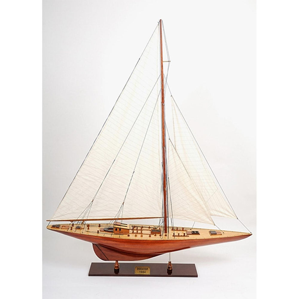 Endeavour Racing Yacht, 1934 America's Cup Challenger, XL Wooden Model Schooner, 60"L