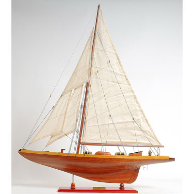Shamrock V Racing Yacht, 1930 America's Cup Challenger - Wooden Model Sailboat, 32"L
