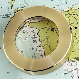 Weems & Plath, Magnifier Chart Weight, Brass