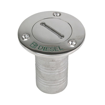 Tapered Stainless Steel Deck Fill Plate for 1-1/2" Diesel Hose, 3-1/2" Flange