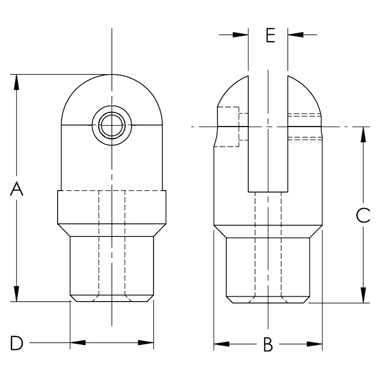 Aluminum Pin, Female - Breakaway, 1-1/2" IPS, 3/8" Bolt