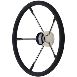 Stainless Steel, 5-Spoke, Destroyer Wheel w/ Foam Grip, 15-1/2" Dia.