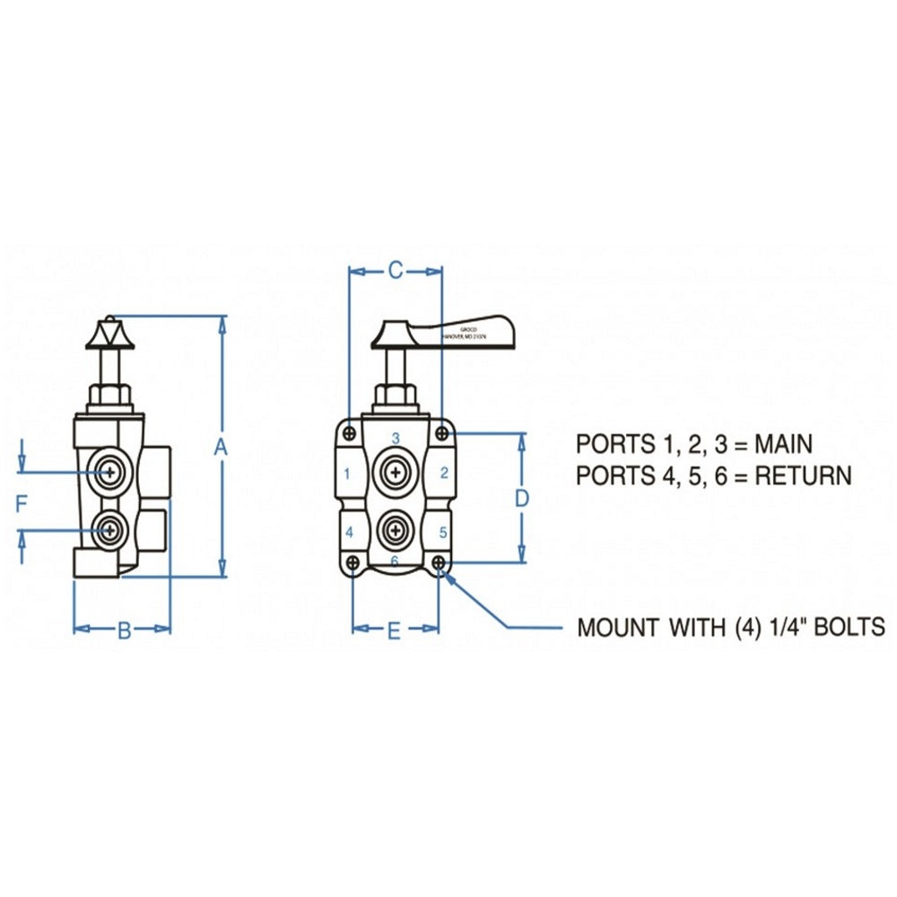 Groco NPT Bronze 6 Port Fuel Valve