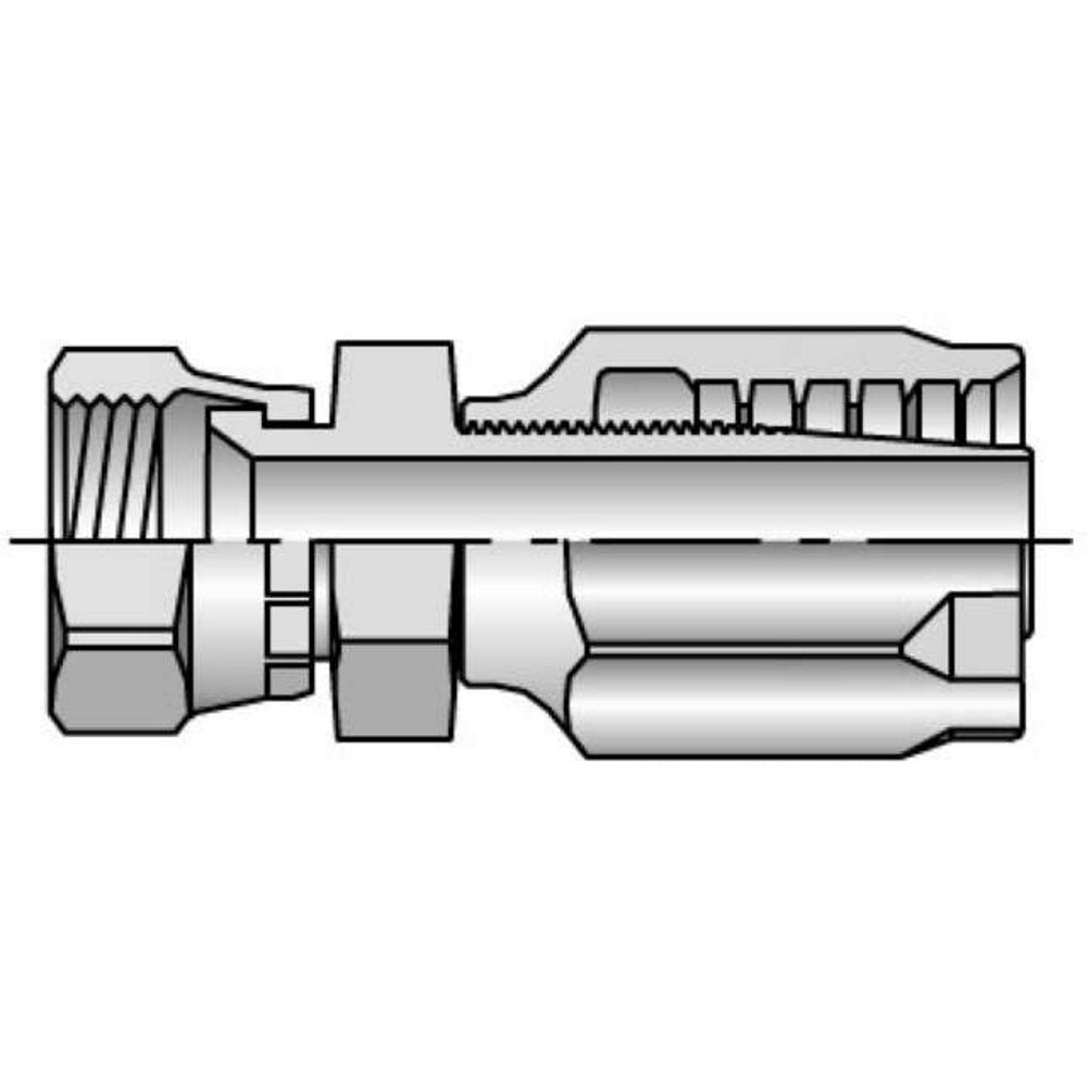 Reusable Female JIC 37 Fitting - Swivel Straight, 20630-8-8
