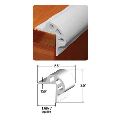 Rubber Dock Edging by Taylor Made, Top-Side Profile - 6' White