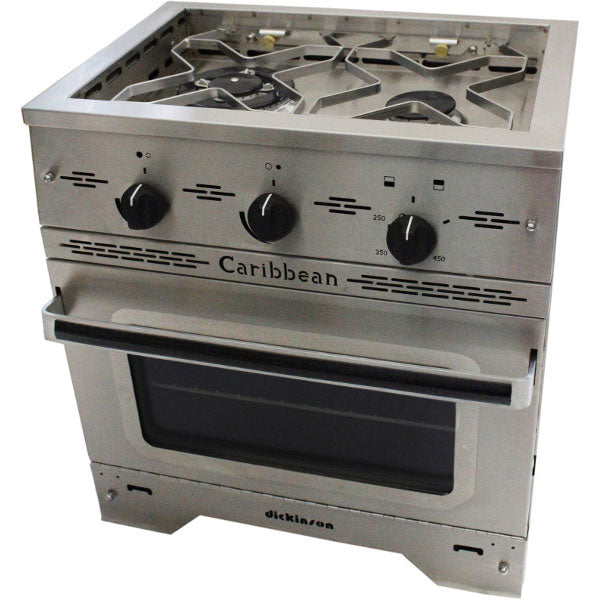 Dickinson Marine, Caribbean Two Burner Stainless Steel Propane Galley Range