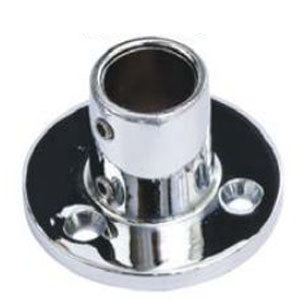 Sea-Dog, Base Rail Fitting, Round Base 2-5/8" , 90°, 7/8" Tube Diameter - Die cast zinc chrome plated