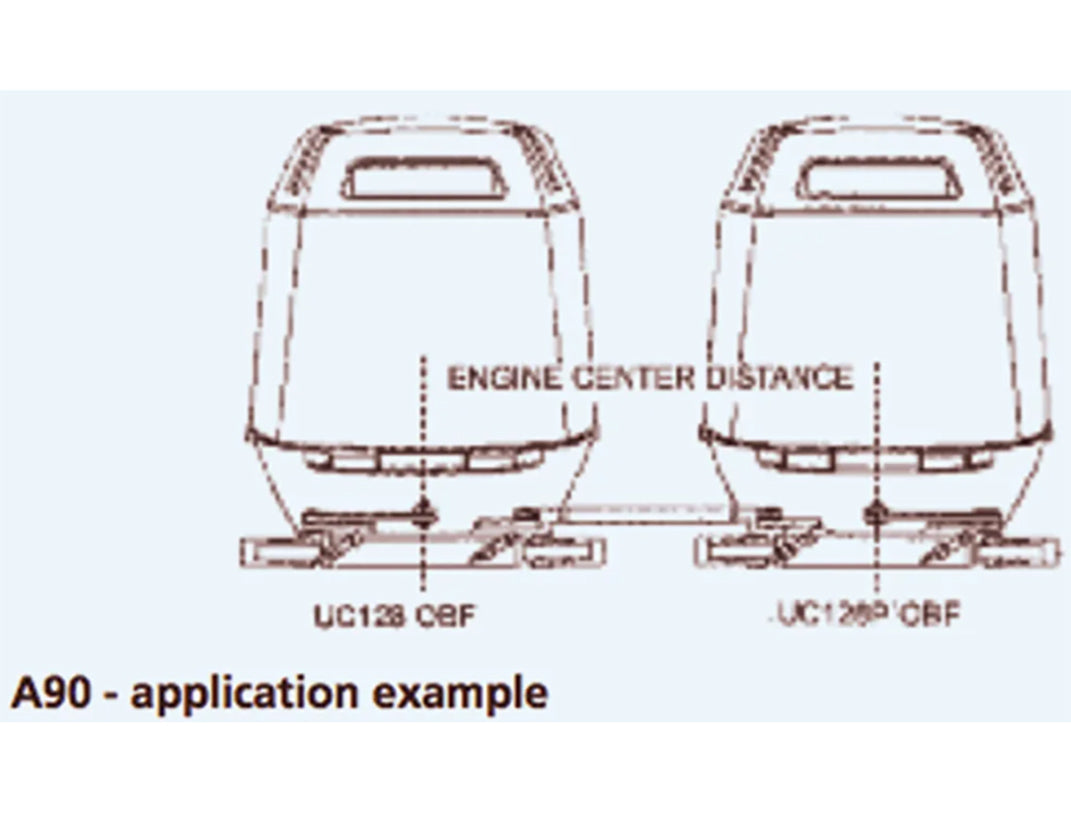 Dual Engine/Dual Cylinder Tie Bar for UC128-OBF/UC128-SVS Cylinder, A90 x 30 - 42642 F - 30” (762,0 mm) twin engine centers