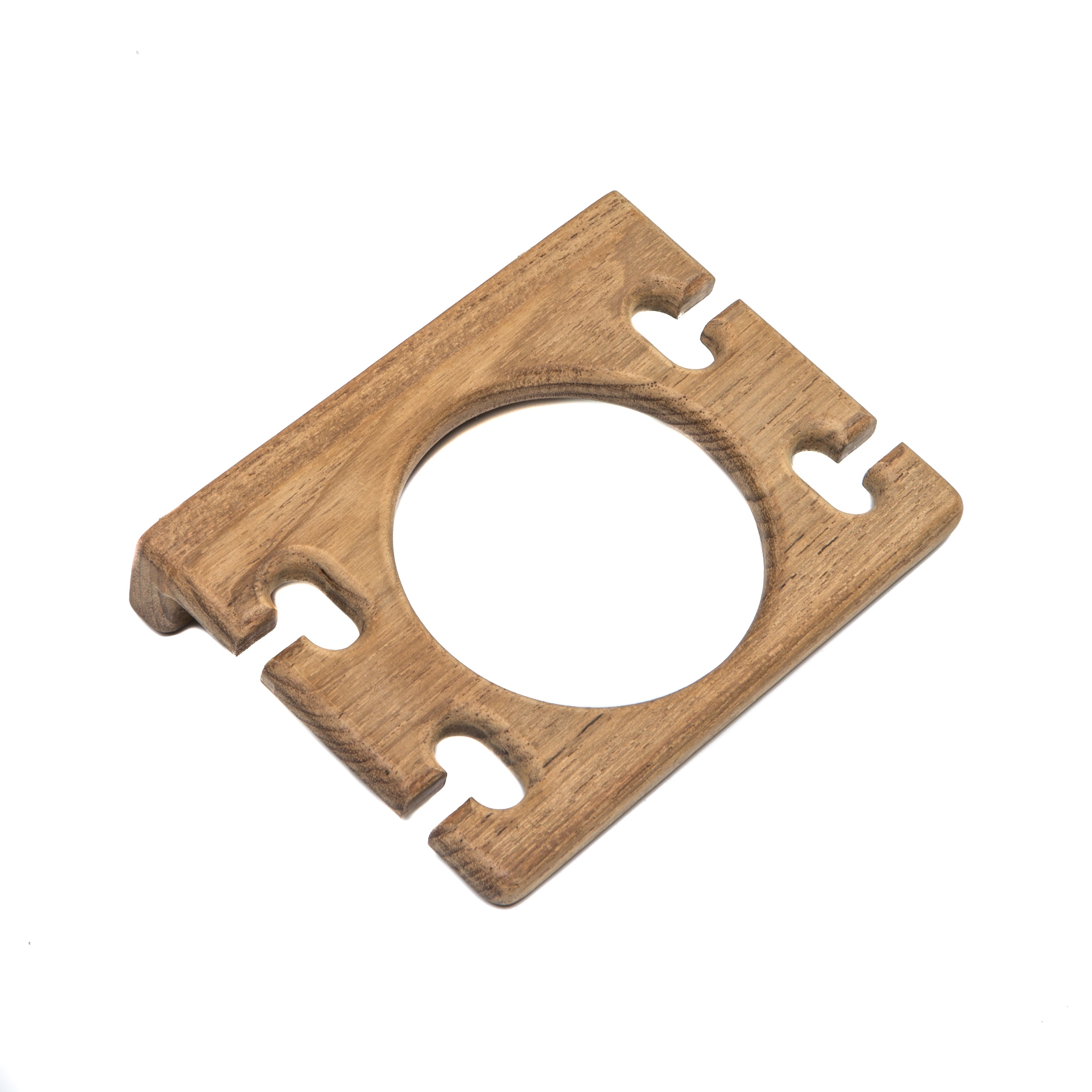 Teak Glass & Toothbrush Holder