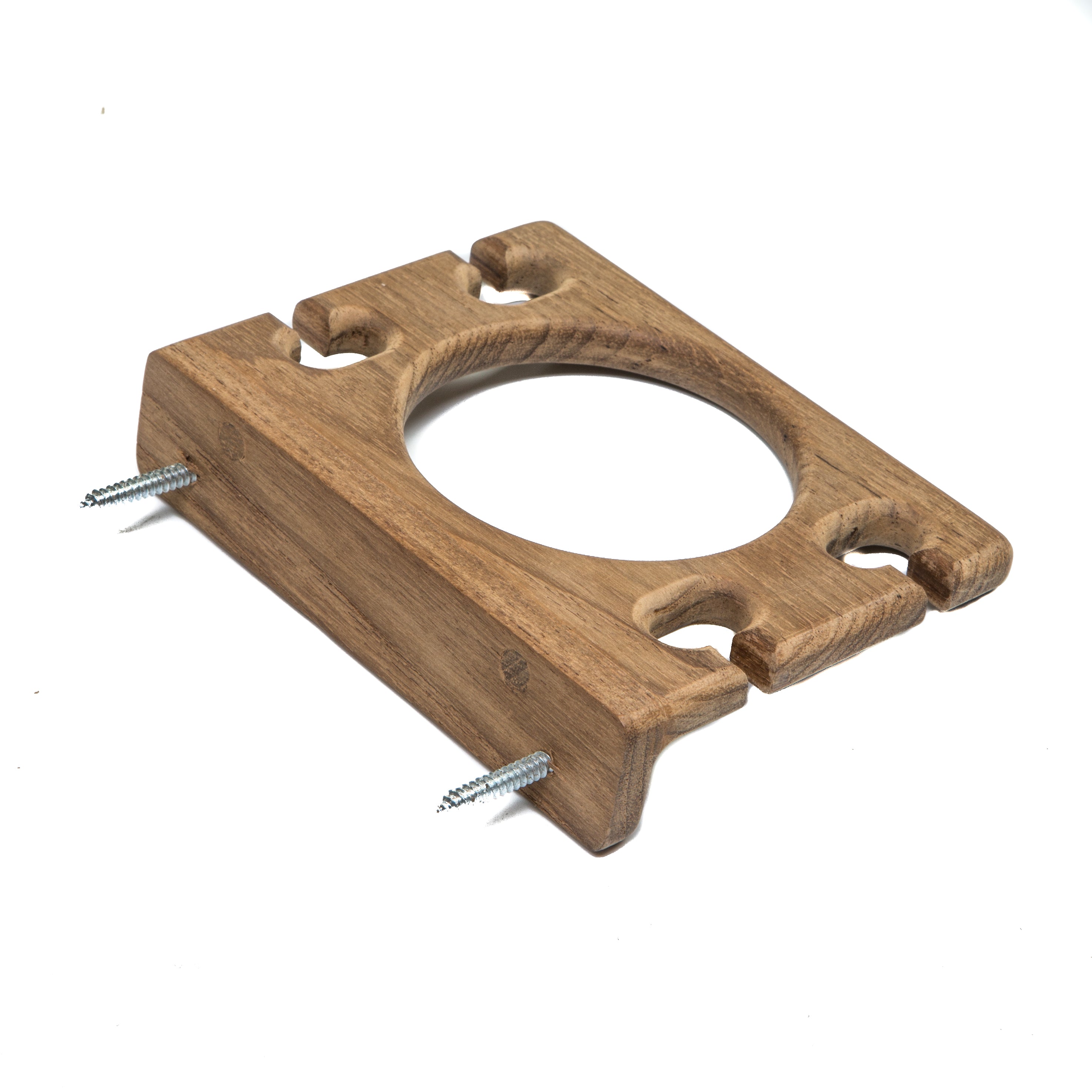 Teak Glass & Toothbrush Holder