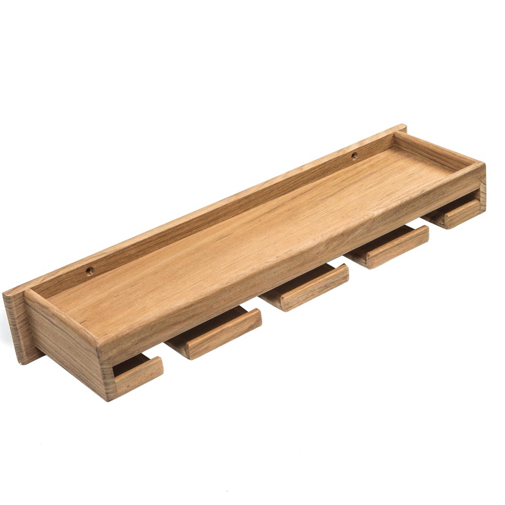 Teak Wineglass Rack with Shelf