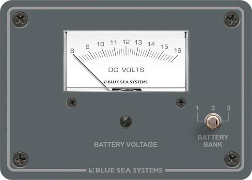 DC Analog Voltmeter Panel, 8015, Blue Sea