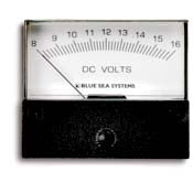 DC Analog Voltmeter, 2-3/4" Face, 8 to 16 Volts DC