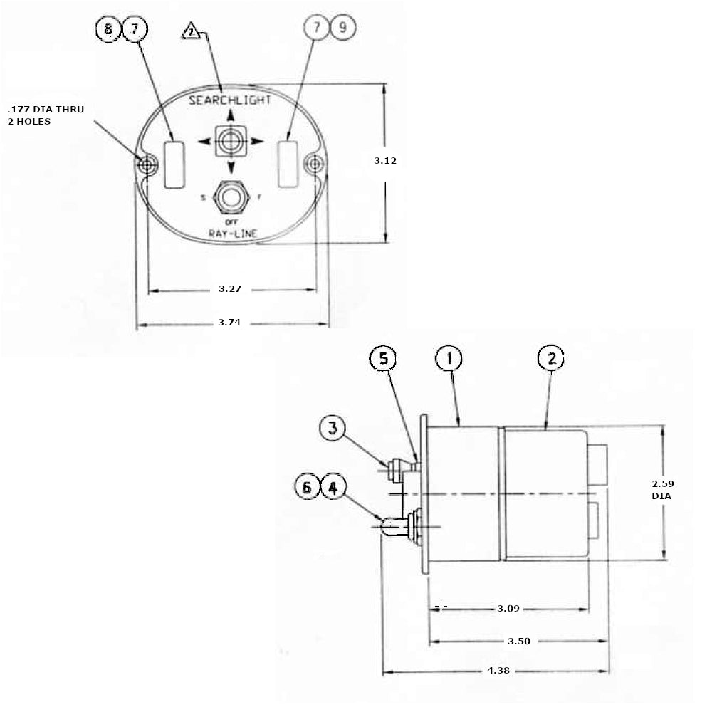 Jabsco, Primary Control for 12 volt Searchlight, 43670-0003