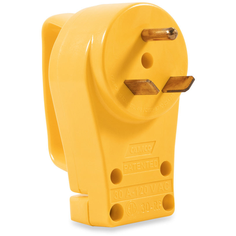 Camco 30-Amp Power Grip Replacement Male Plug with Handle, 125V / 3750W, cETLus