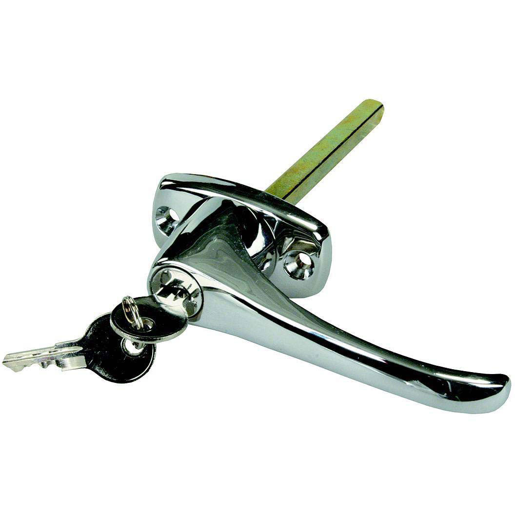 JR Products 10895 Chrome Locking L-Handle for Truck Caps, Bed Covers & Tool Boxes