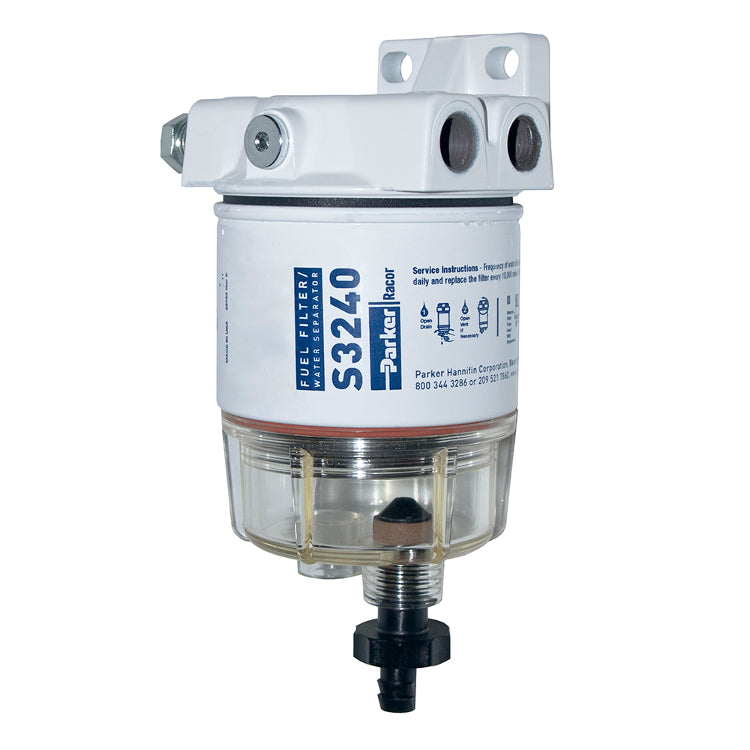 120R-RAC-01 Fuel Filter/Water Separator, Plastic Bowl, 10 Micron