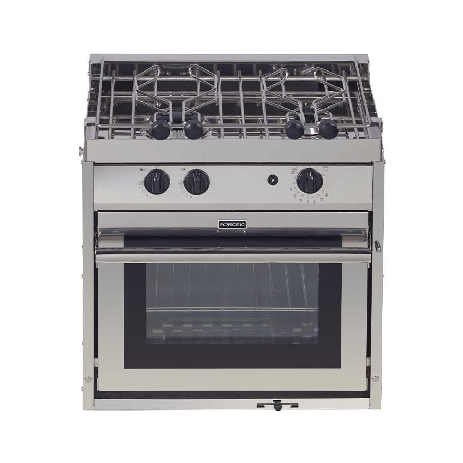 Force 10, 2 Burner, Gimballed Galley Range, Propane / Butane, Euro Sub-Compact, See Thru Glass Door