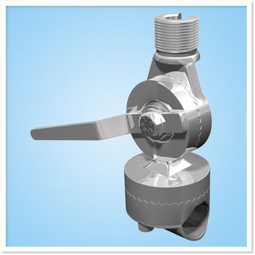 Shakespeare, Stainless Steel 4-Way Universal Antenna Mount, Ratchet Action Rail Mount