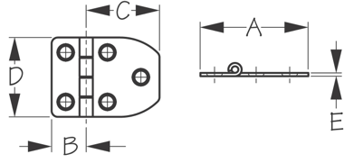 Sea-Dog, Short Side Door Hinge