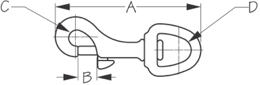 Brass Swivel Eye Bolt Snap 5/8 in.