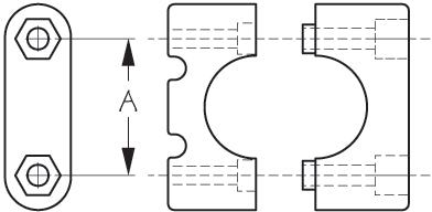 Sea-Dog, Rail Mount Bracket, Round, fits 1-1/8" - 1-1/4" Tubing