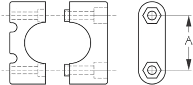 Sea-Dog, Rail Mount Bracket, Round, 7/8" - 1", (2 Per Pack)