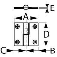 Sea-Dog 2045101 Chrome Brass Take Apart Hinge, Right, 1-1/2" 2/Card