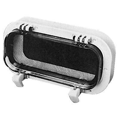 Beckson 4" x 10" Portlight, White w/  Clear Lens