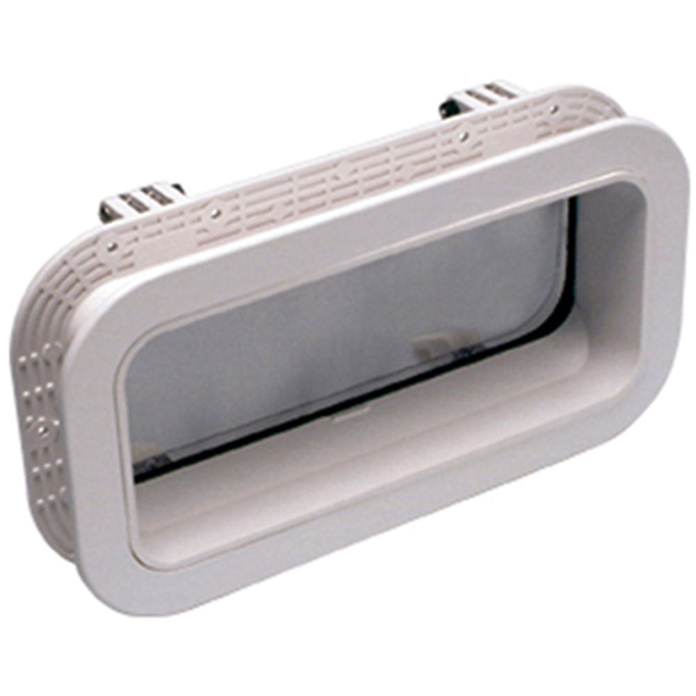 Beckson 414 Port, 4" x 14" Portlight, White Frame, Clear Lens