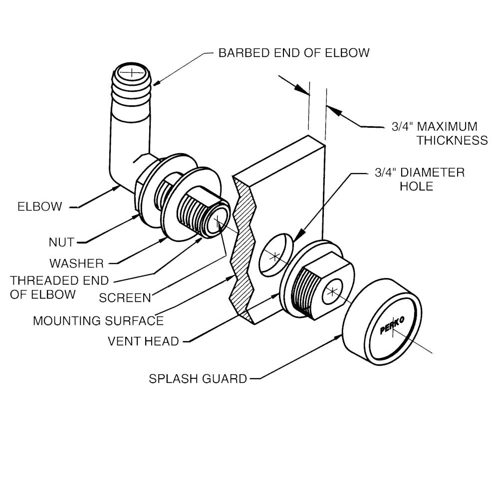 Black Plastic Gas Tank Vent