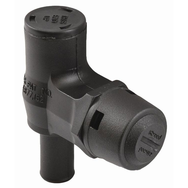 90 Degree P-Trap Fuel Tank Vent, Black Trim Cover, Display Pack, 1670-3
