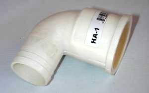 Groco, HE and HF Series Marine Toilet Discharge Elbow, 90°