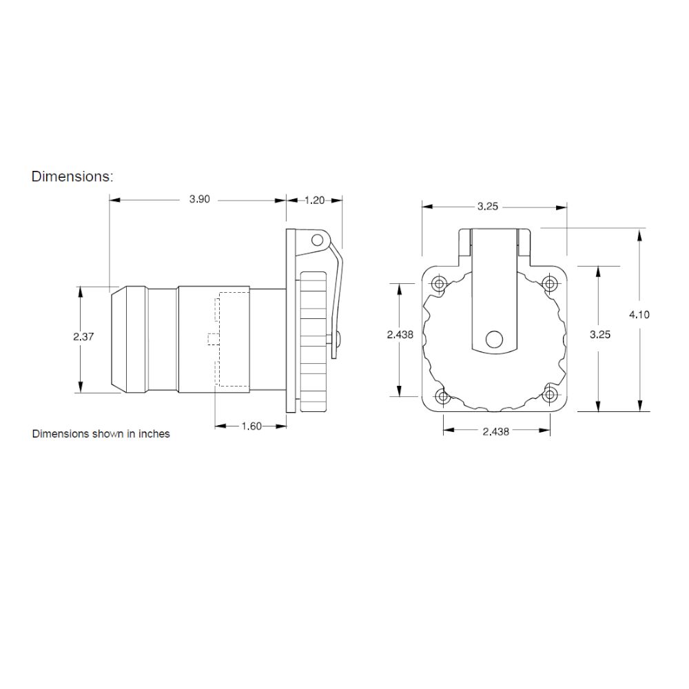 Marinco, 50A 125 / 250V Power Inlet