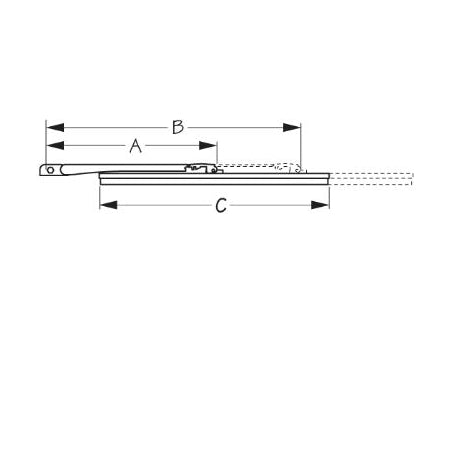 Stainless Wiper Arm, 9" -- 14-3/4", Hinged
