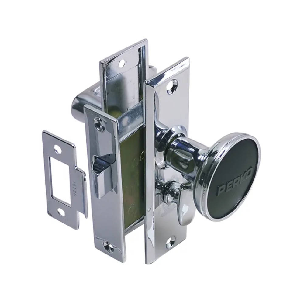 Open-Box ~ Perko Mortise Latch Set, Reversible Bevel, Turn Button Lock