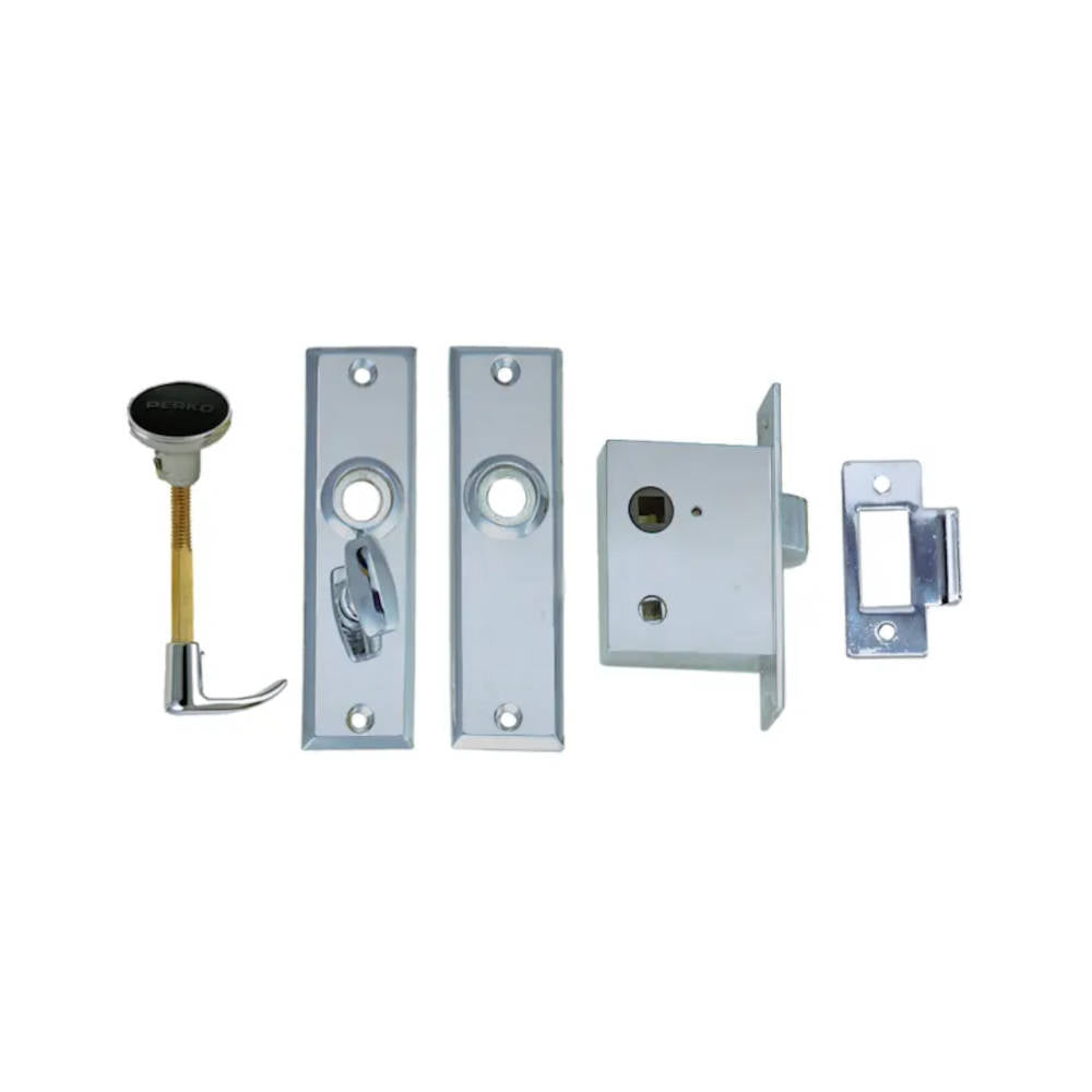Perko Mortise Latch Set, Reversible Bevel, Turn Button Lock