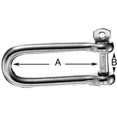 Wichard, Locking Pin Long D Shackle 1/4 in.