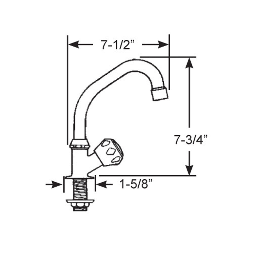 Scandvik Chrome Standard Cold Water Double Bend Spout
